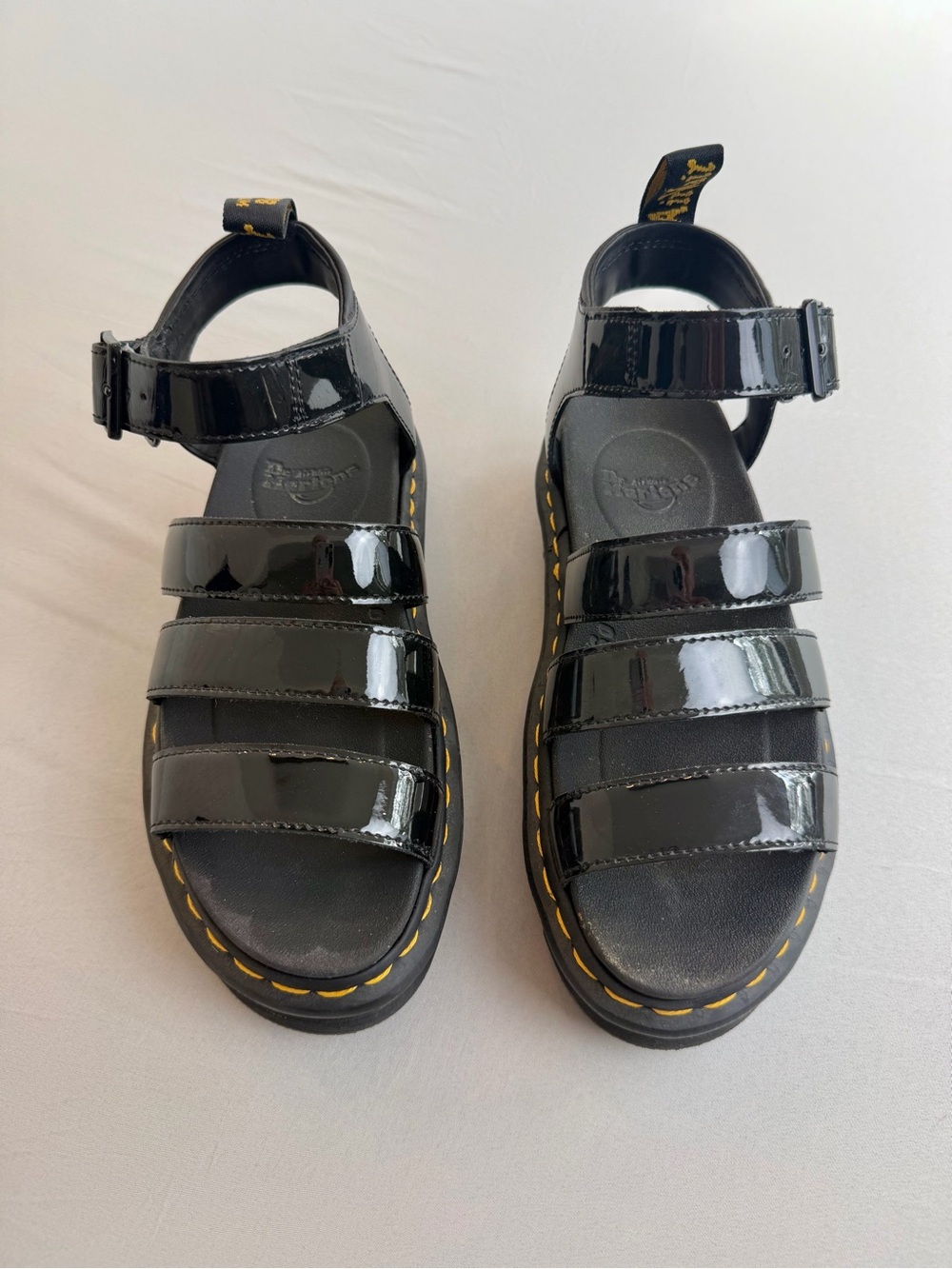 Dr. Martens Blaire Patent Leather Platform Sandals Black Women’s US 7